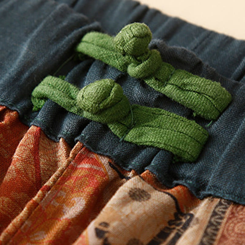 Buddha Stonesレトロカジュアル 中国風 カエルボタンデザイン レディース ハーレムパンツ ポケット付き - image 16