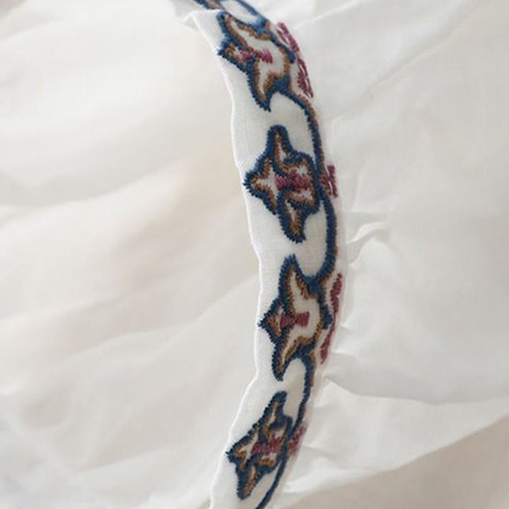 Buddha Stonesサマー刺繍 七分袖 ランタンスリーブ レディース コットンリネン Tシャツ - image 11