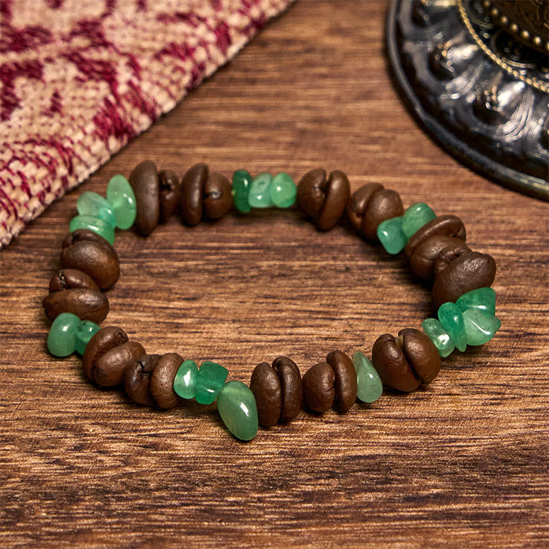 Buddha Stonesハンドメイド天然コーヒー豆アメジストシトリンアマゾナイト不規則クリスタルブレスレット - グリーンアベンチュリンコーヒー豆（手首周り14～17cm） - image 26