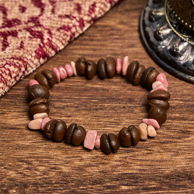 Buddha Stonesハンドメイド天然コーヒー豆アメジストシトリンアマゾナイト不規則クリスタルブレスレット - ロードナイトコーヒー豆（手首周り14～17cm） - image 16