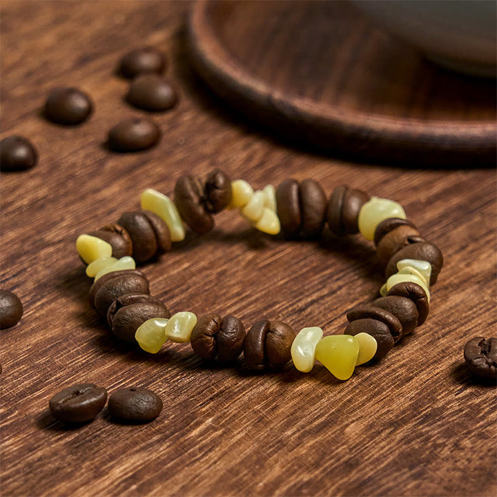 Buddha Stonesハンドメイド天然コーヒー豆アメジストシトリンアマゾナイト不規則クリスタルブレスレット - image 47
