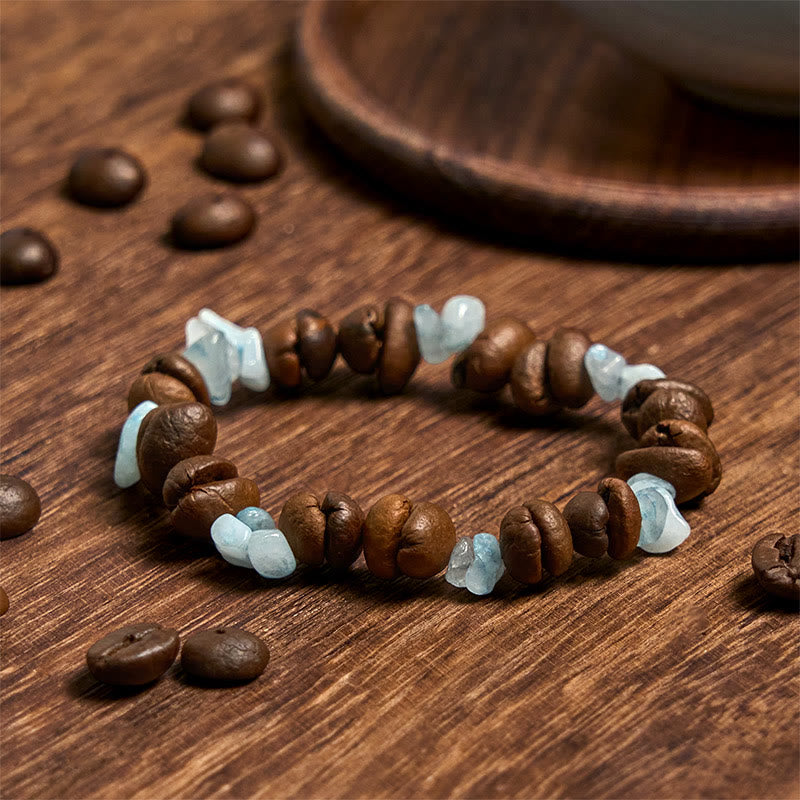 Buddha Stonesハンドメイド天然コーヒー豆アメジストシトリンアマゾナイト不規則クリスタルブレスレット - image 22