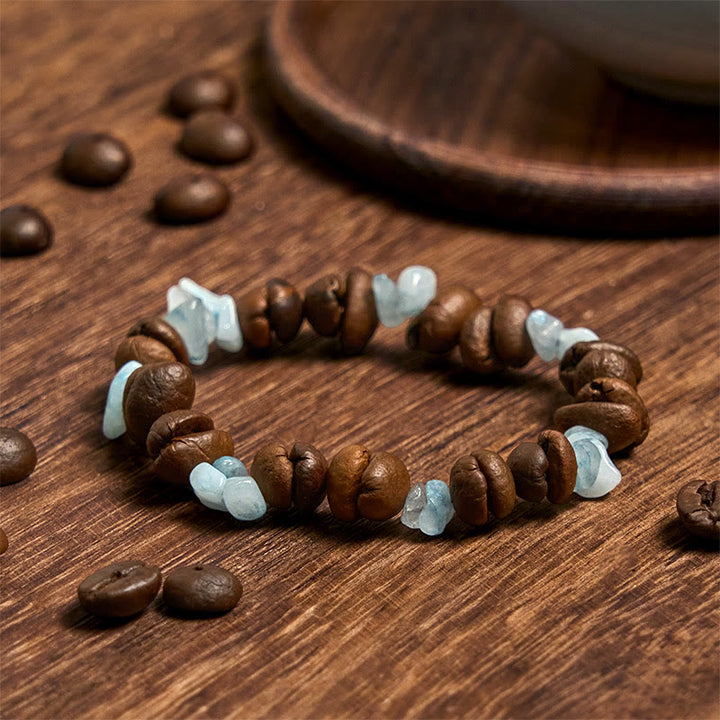Buddha Stonesハンドメイド天然コーヒー豆アメジストシトリンアマゾナイト不規則クリスタルブレスレット - image 22