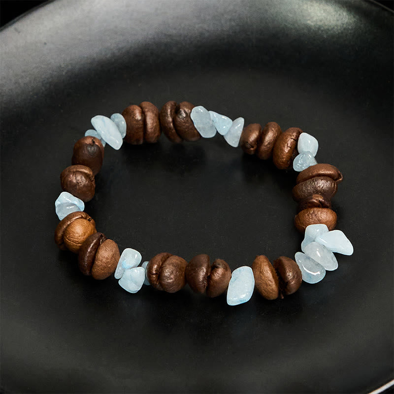 Buddha Stonesハンドメイド天然コーヒー豆アメジストシトリンアマゾナイト不規則クリスタルブレスレット - image 24