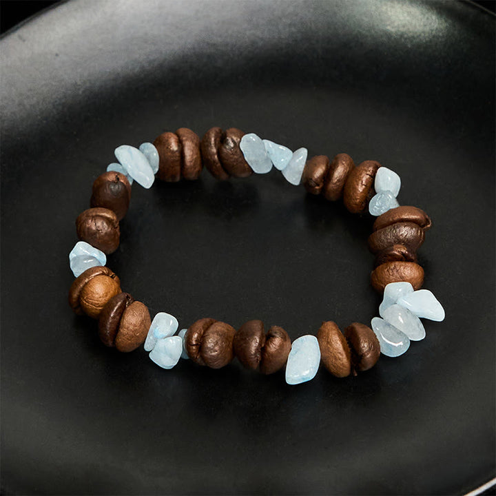 Buddha Stonesハンドメイド天然コーヒー豆アメジストシトリンアマゾナイト不規則クリスタルブレスレット - image 24