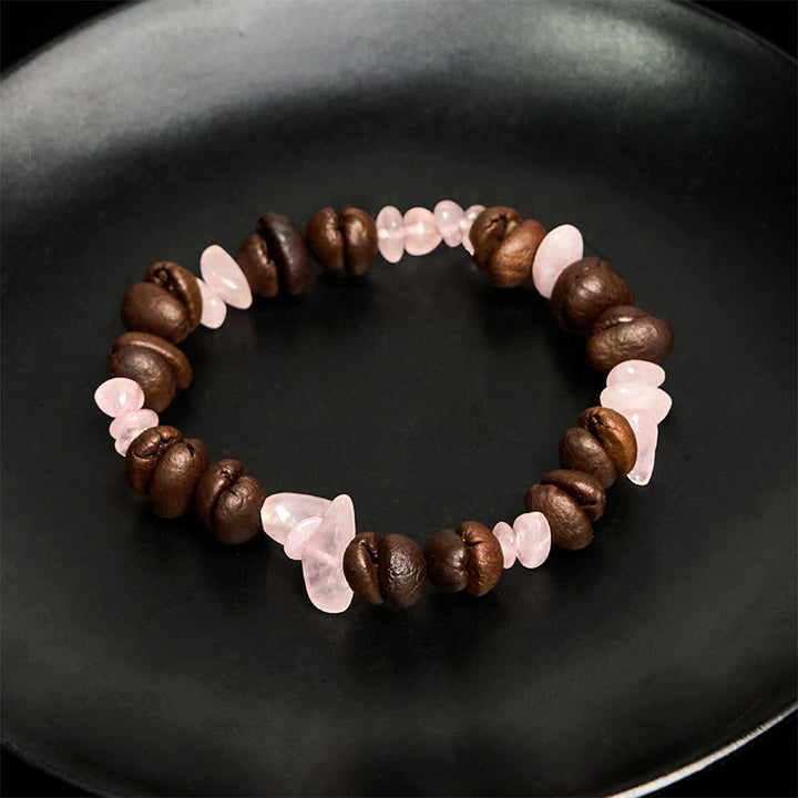 Buddha Stonesハンドメイド天然コーヒー豆アメジストシトリンアマゾナイト不規則クリスタルブレスレット - image 34
