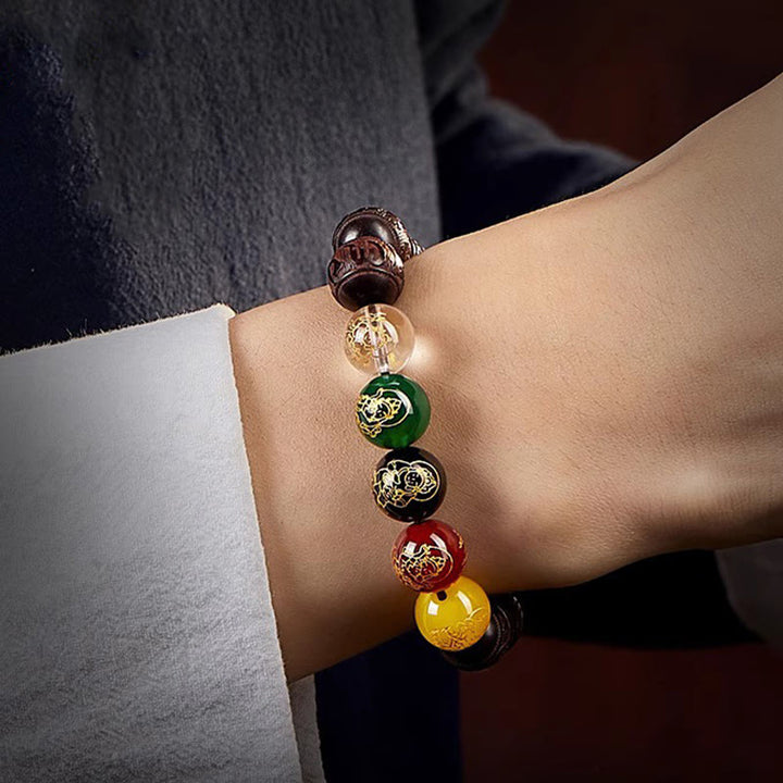 Buddha Stones 小葉紫檀五方位福神平静ブレスレット - image 14