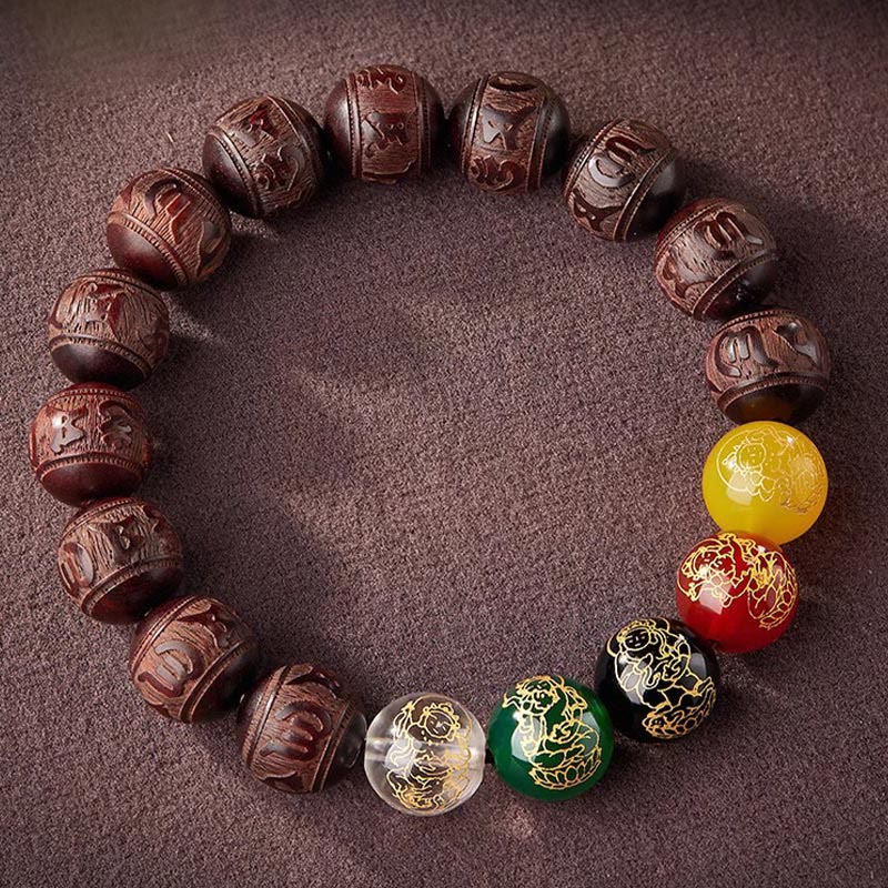 Buddha Stones 小葉紫檀五方位福神平静ブレスレット - image 10