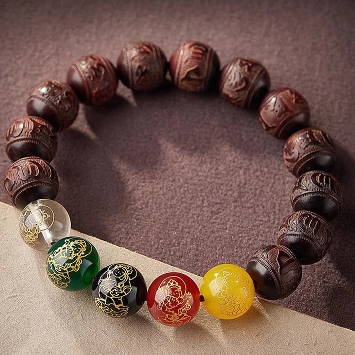 Buddha Stones 小葉紫檀五方位福神平静ブレスレット - image 3