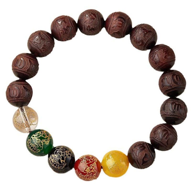 Buddha Stones 小葉紫檀五方位福神平静ブレスレット - image 11