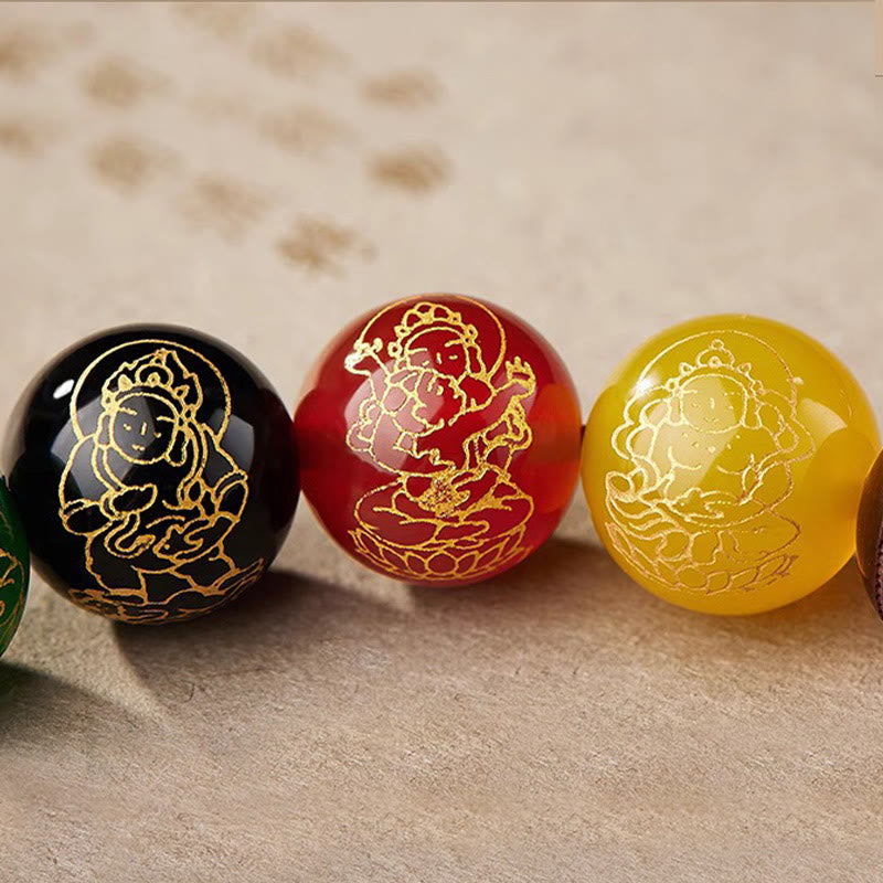 Buddha Stones 小葉紫檀五方位福神平静ブレスレット - image 17