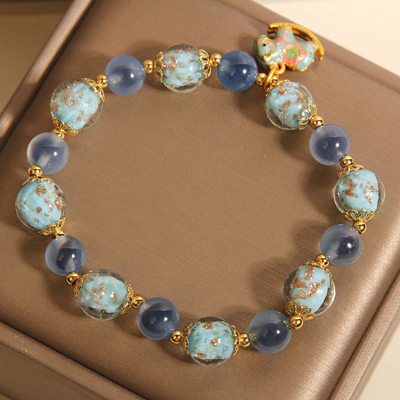 Buddha Stones 天然キャンディアゲートホワイトクリスタル馬年強さブレスレット - image 4