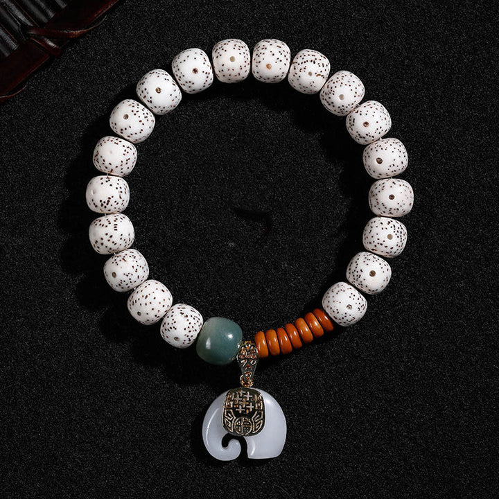 Buddha Stones手磨き 星月菩提樹 象の模様 内なる平和のブレスレット - image 3