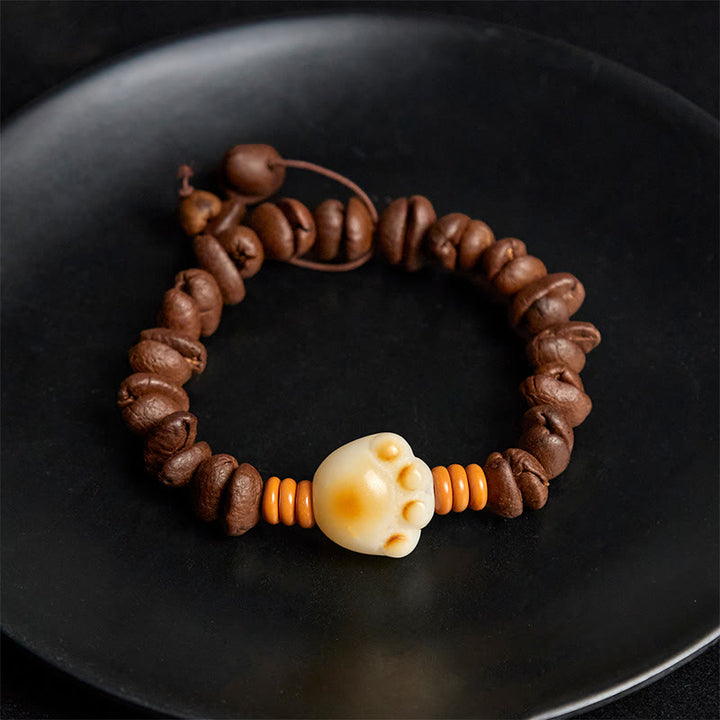 Buddha Stones天然猫の手 コーヒー豆 菩提樹シードビーズ ブレスレット - image 4