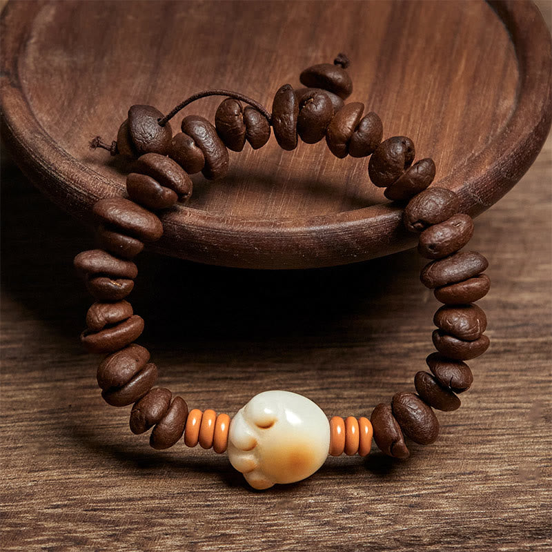 Buddha Stones天然猫の手 コーヒー豆 菩提樹シードビーズ ブレスレット - image 2