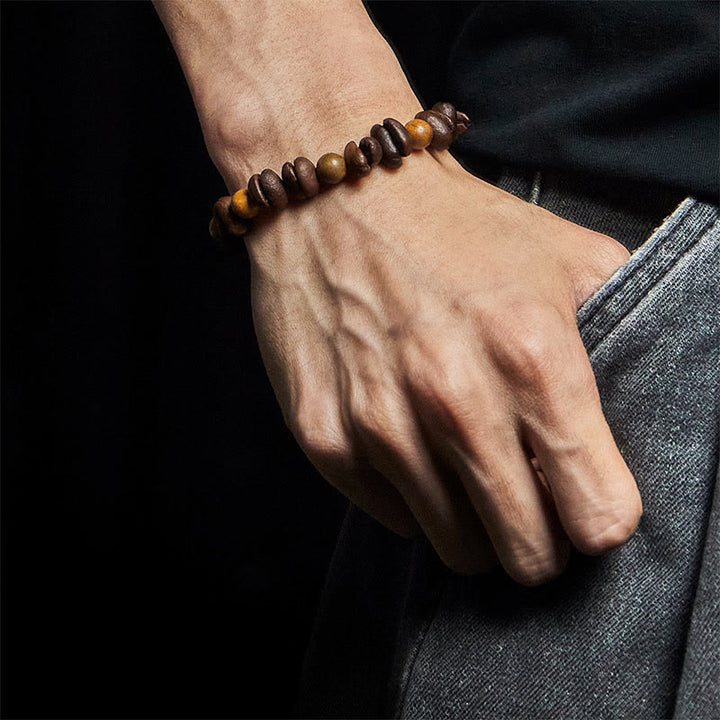 Buddha Stones天然コーヒー豆 グリーンサンダルウッド ポジティブブレスレット - image 5