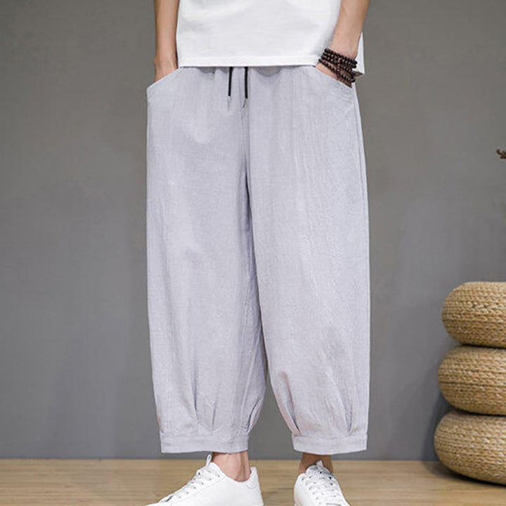 Buddha Stonesカジュアル 無地 メンズ コットン 7-8丈 ハーレムパンツ ポケット付き - image 11