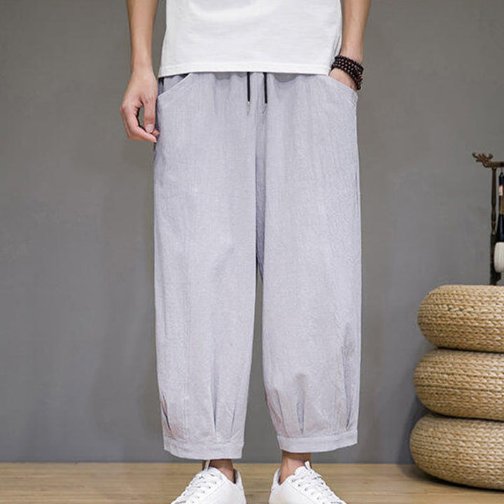 Buddha Stonesカジュアル 無地 メンズ コットン 7-8丈 ハーレムパンツ ポケット付き - image 14