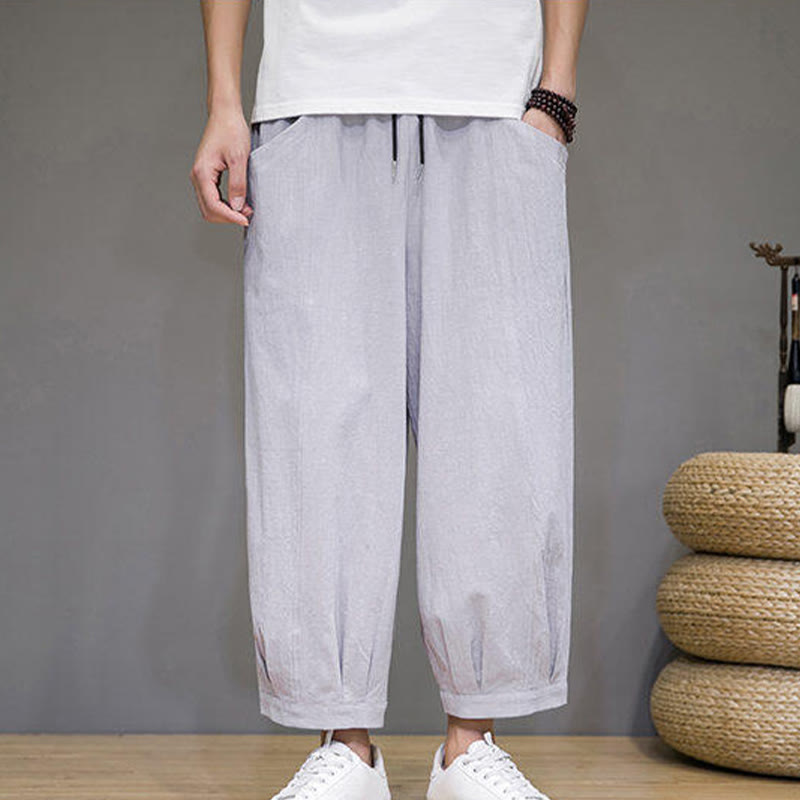 Buddha Stonesカジュアル 無地 メンズ コットン 7-8丈 ハーレムパンツ ポケット付き - image 13