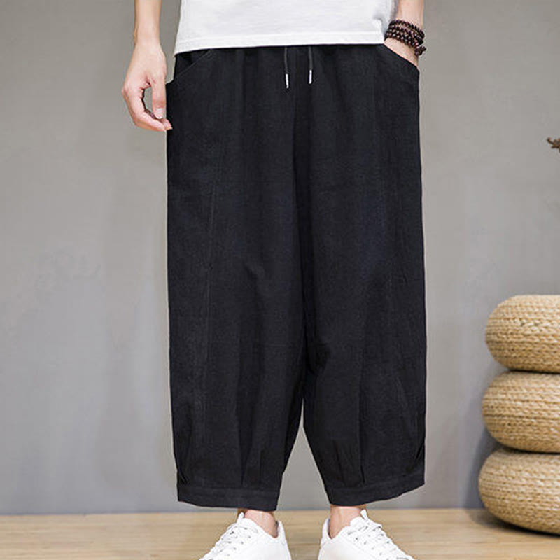 Buddha Stonesカジュアル 無地 メンズ コットン 7-8丈 ハーレムパンツ ポケット付き - image 24
