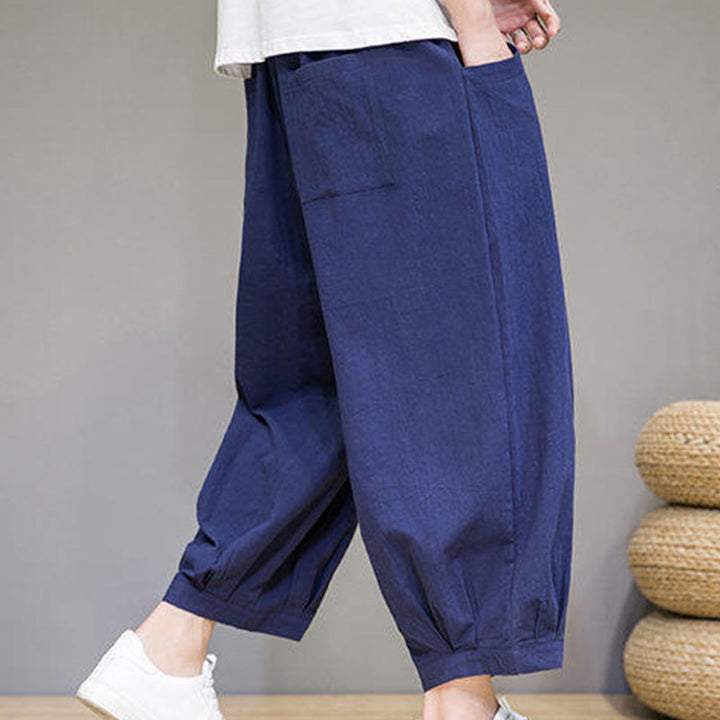 Buddha Stonesカジュアル 無地 メンズ コットン 7-8丈 ハーレムパンツ ポケット付き - image 28