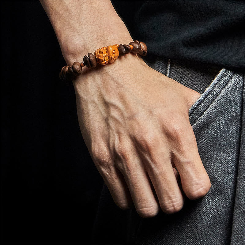 Buddha Stonesと天然キツネのコーヒー豆のウェンジウッドブレスレット - image 5