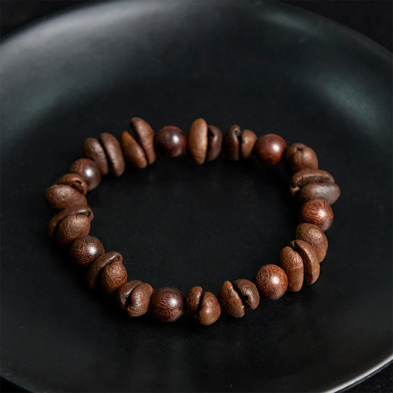 Buddha Stones天然コーヒー豆白檀保護ブレスレット - image 4