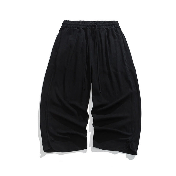 Buddha Stonesカジュアル ルーズ フロッグボタン 無地 メンズ コットンリネン 7-8丈パンツ ポケット付き - image 16