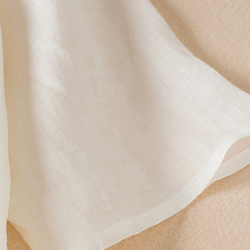 Buddha Stones刺繍リーフクルーネック半袖コットンファイバーミディドレス - image 13