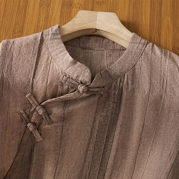 Buddha Stonesレトロフロッグボタンデザイン レディース コットン ノースリーブベスト - image 13