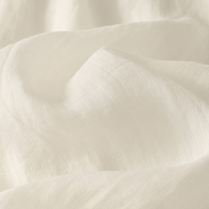 Buddha Stones 7-8丈 伸縮性ウエスト レディース ワイドレッグ コットンリネン パンツ ポケット付き - image 19