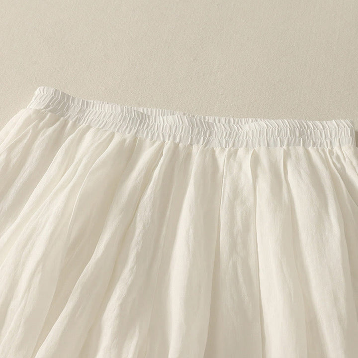 Buddha Stones 7-8丈 伸縮性ウエスト レディース ワイドレッグ コットンリネン パンツ ポケット付き - image 14