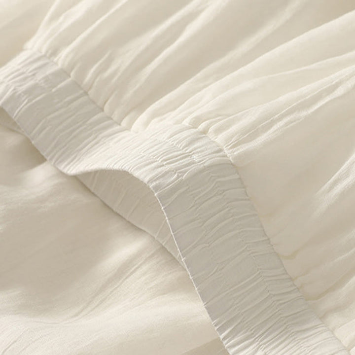 Buddha Stones 7-8丈 伸縮性ウエスト レディース ワイドレッグ コットンリネン パンツ ポケット付き - image 15