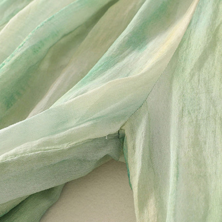 Buddha Stones 7-8丈 伸縮性ウエスト レディース ワイドレッグ コットンリネン パンツ ポケット付き - image 5