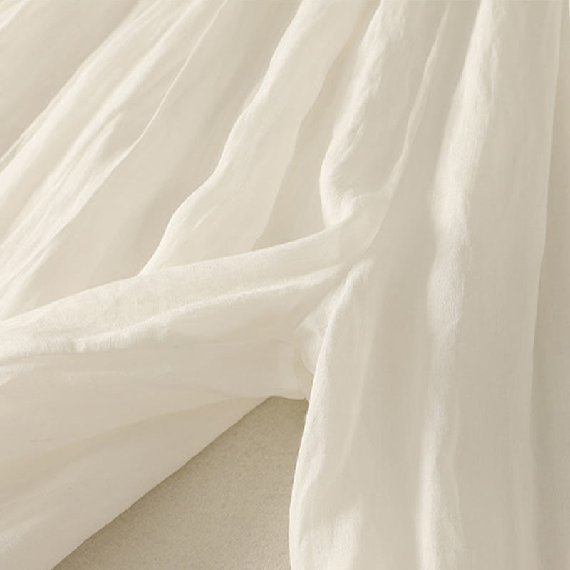 Buddha Stones 7-8丈 伸縮性ウエスト レディース ワイドレッグ コットンリネン パンツ ポケット付き - image 16