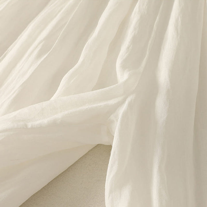 Buddha Stones 7-8丈 伸縮性ウエスト レディース ワイドレッグ コットンリネン パンツ ポケット付き - image 16