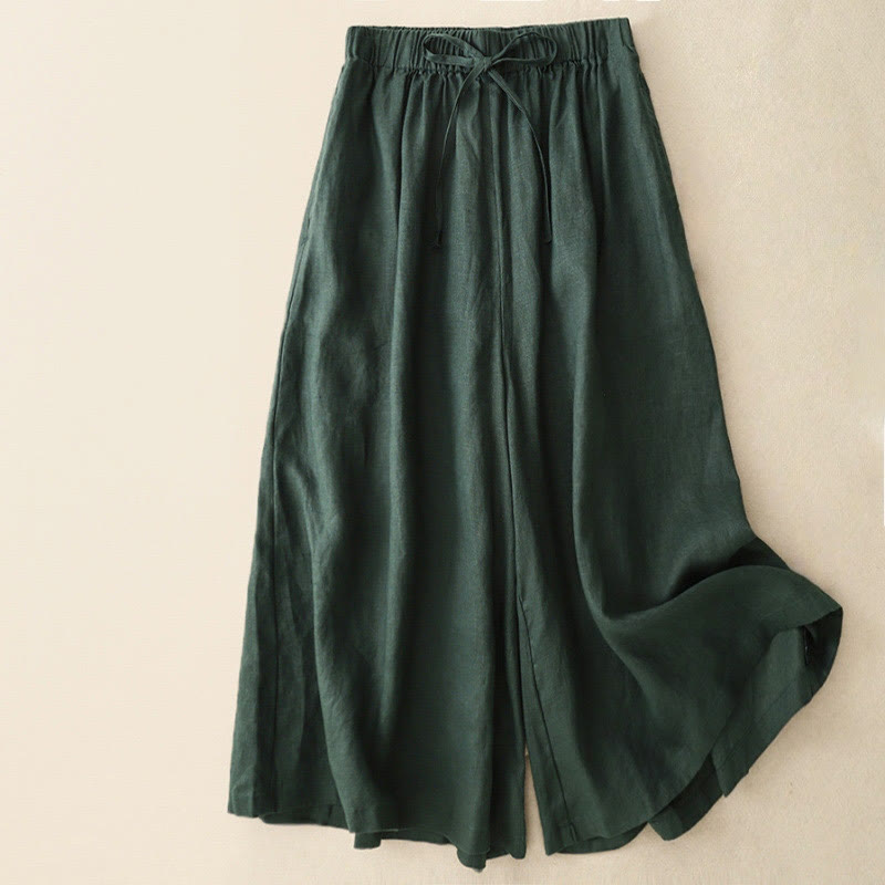 Buddha Stones夏用 伸縮性ウエスト レディース カプリ クロップド ワイドレッグパンツ ポケット付き - シーグリーン - US14、 UK/AU18、 EU46 (3XL) - image 24