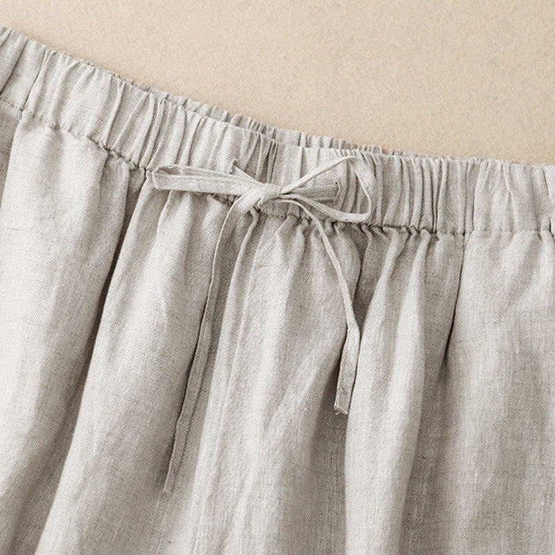 Buddha Stonesサマー エラスティックウエスト レディース カプリ丈 クロップド ワイドレッグパンツ ポケット付き - image 18