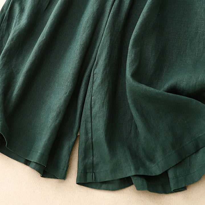 Buddha Stones夏用 伸縮性ウエスト レディース カプリ クロップド ワイドレッグパンツ ポケット付き - image 27