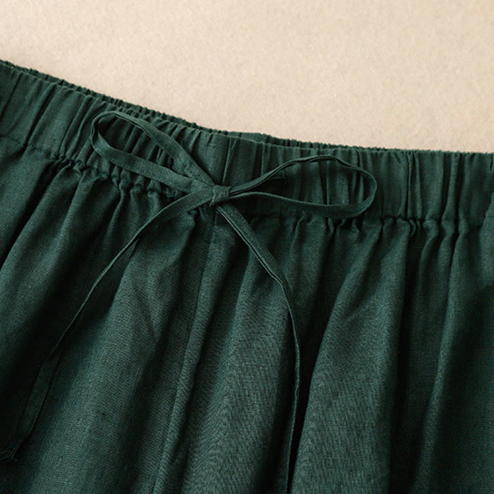 Buddha Stones夏用 伸縮性ウエスト レディース カプリ クロップド ワイドレッグパンツ ポケット付き - image 26