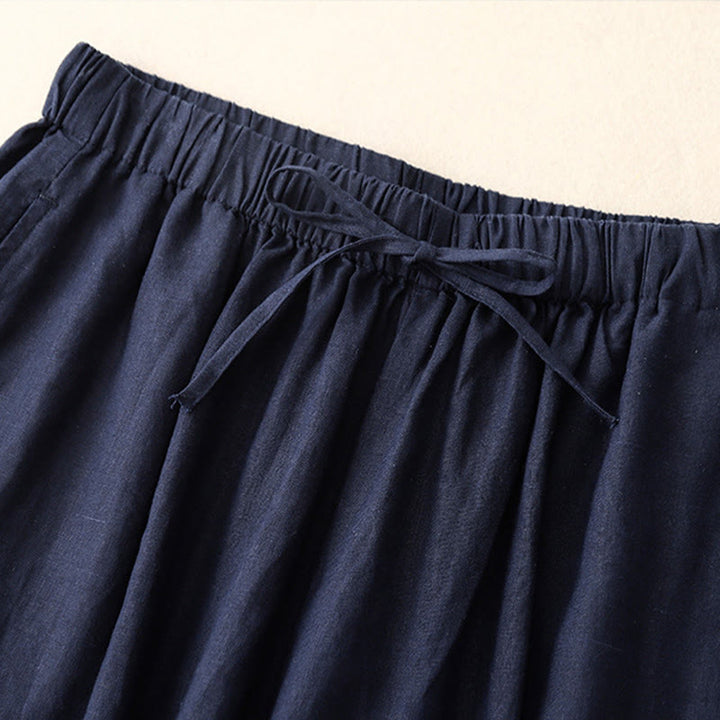 Buddha Stonesサマー エラスティックウエスト レディース カプリ丈 クロップド ワイドレッグパンツ ポケット付き - image 12