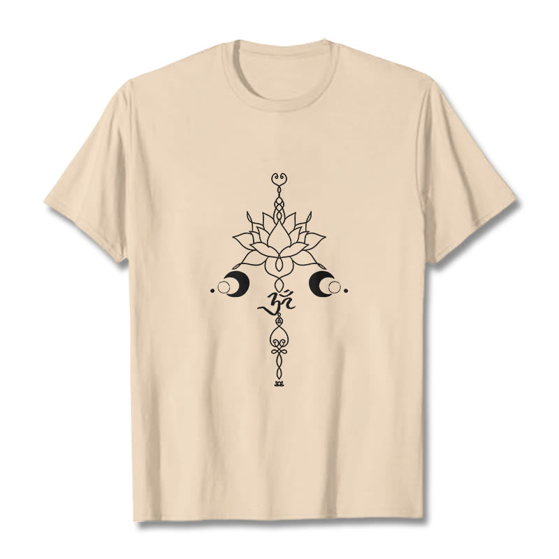 Buddha Stones無地 蓮の花 オムシンボル柄 Tシャツ - ビスク - 2XL - image 9