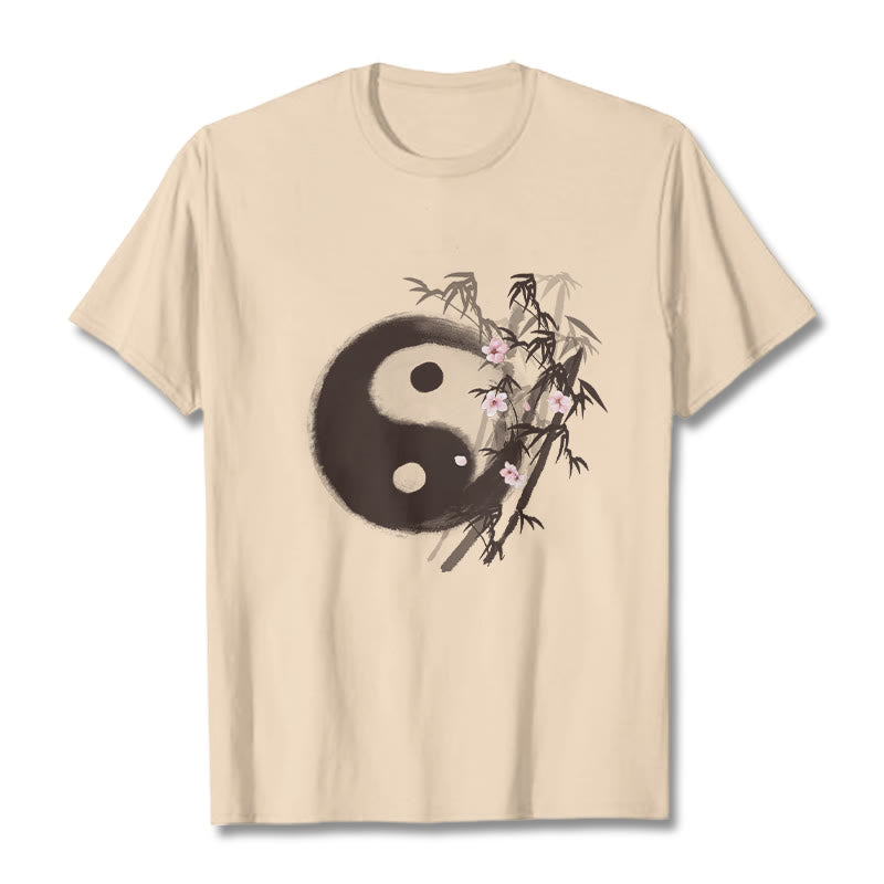 Buddha Stones 陰陽竹桜柄Tシャツ - ビスク - 2XL - image 7