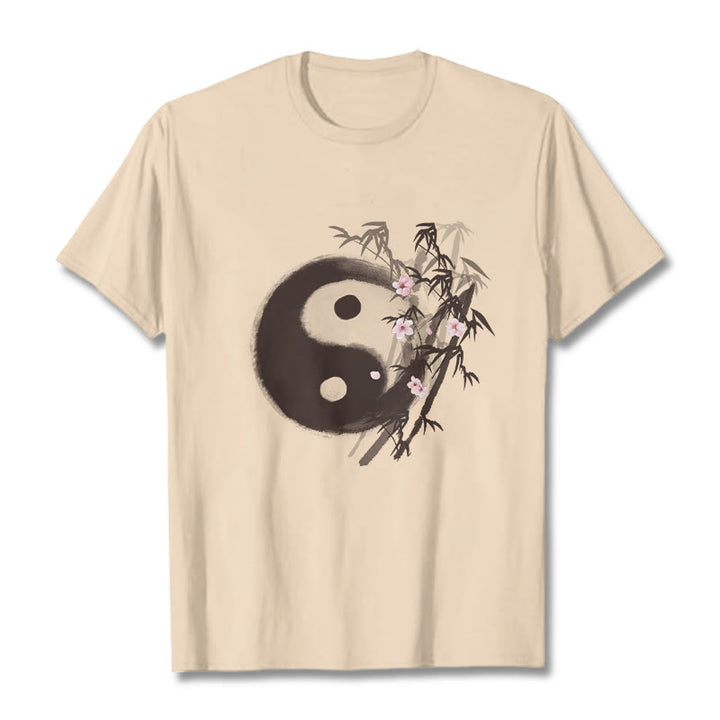 Buddha Stones 陰陽竹桜柄Tシャツ - ビスク - 2XL - image 7