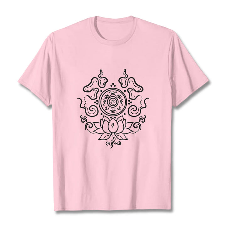 Buddha Stones法輪 蓮の花柄 Tシャツ - ライトピンク - 2XL - image 13