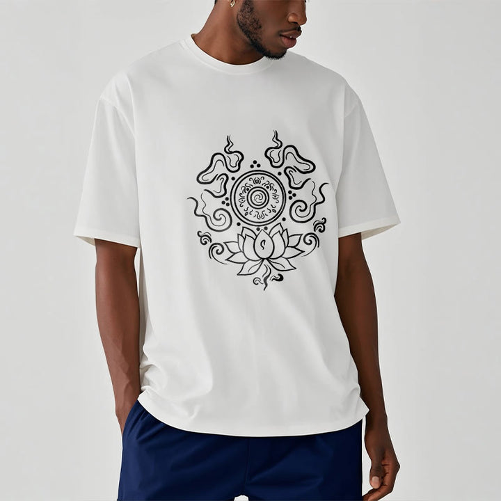 Buddha Stones法輪 蓮の花柄 Tシャツ - image 9