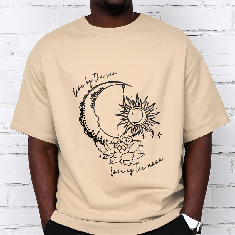Buddha Stones、太陽、月、蓮の花柄Tシャツ - image 12