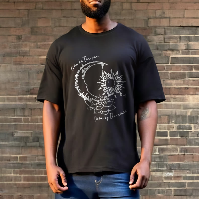 Buddha Stones、太陽、月、蓮の花柄Tシャツ - image 6