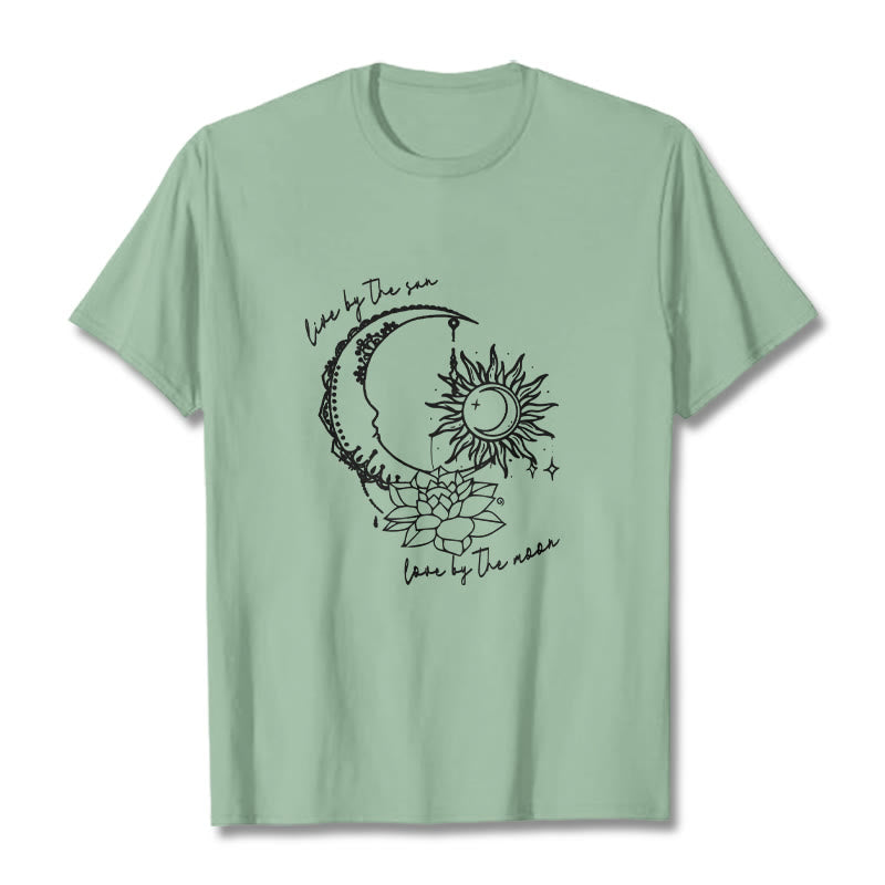 Buddha Stones、太陽、月、蓮の花柄Tシャツ - ペールグリーン - 2XL - image 15
