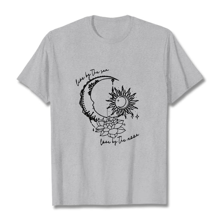 Buddha Stones、太陽、月、蓮の花柄Tシャツ - ライトグレー - 2XL - image 20